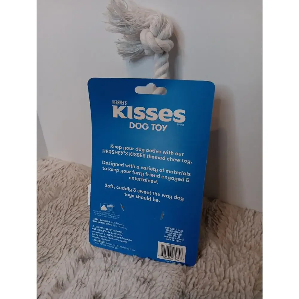 Hershey's Kisses - Plush Dog Toy - Crinkle Filling - Squeaker - Rope